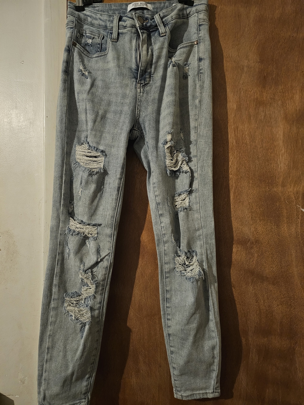 Judy Blue Light Blue Distressed Skinny Jeans